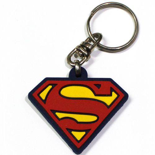 Tamanhos, Medidas e Dimensões do produto Chaveiro de Borracha Superman Logo - Super Homem Heroi - Emborrachado