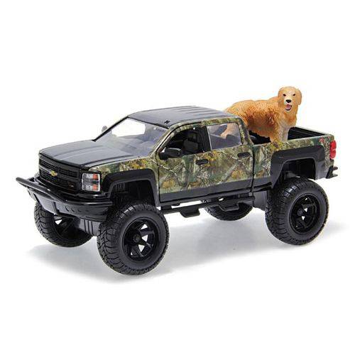 Tamanhos, Medidas e Dimensões do produto Chevy Silverado 2014 Realtree Jada Toys 1:24 (Com Cachorro)