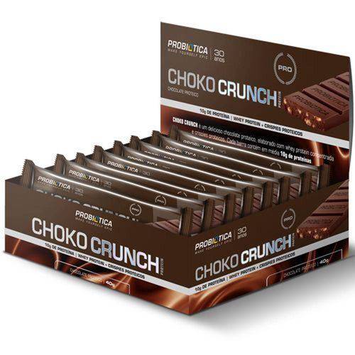 Tamanhos, Medidas e Dimensões do produto Choko Crunch - Chocolate Proteico Cx 12 Unidades de 40g - Probiótica