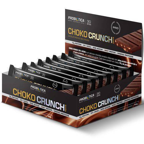 Tamanhos, Medidas e Dimensões do produto Choko Crunch - Chocolate Proteico Meio Amargo - 12 Unidades - Probiótica