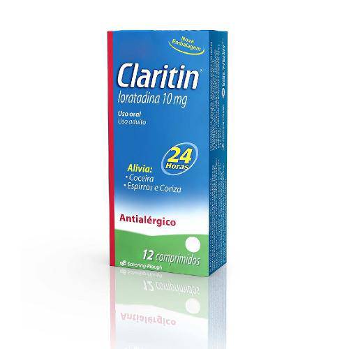 Tamanhos, Medidas e Dimensões do produto Claritin 24 Horas 12 Comprimidos