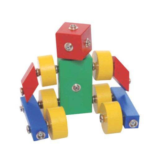 Tamanhos, Medidas e Dimensões do produto Click Formas New Art Modelo 01 Brinquedo de Madeira Monta e Desmonta Colorido