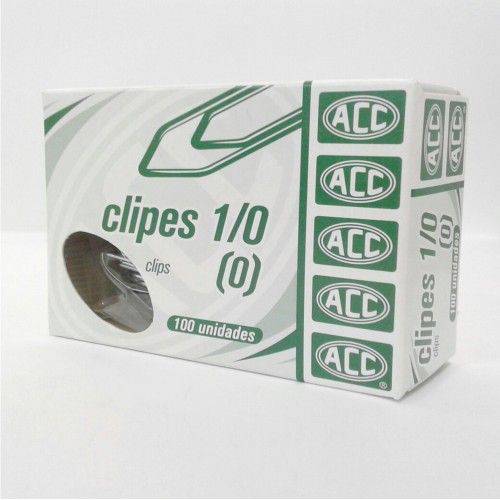 Tamanhos, Medidas e Dimensões do produto Clips Acc 1/0 (0) Aço Galvanizado Caixa com 100 Unidades