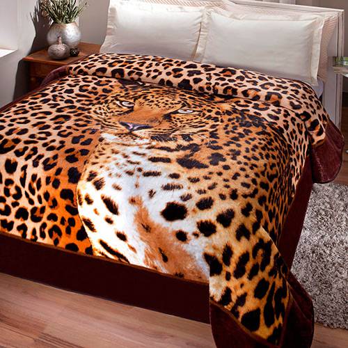 Tamanhos, Medidas e Dimensões do produto Cobertor Casal Soft Leopardo Estampado - Kyor Plus