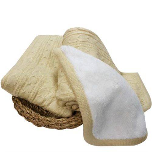 Tamanhos, Medidas e Dimensões do produto Cobertor Donna Bebê 100x75 Cm Lã Kaki com Sherpa