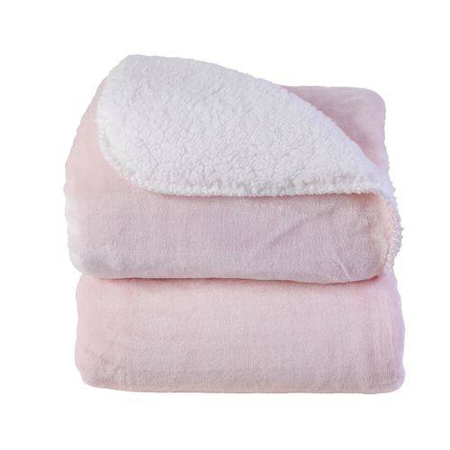 Tamanhos, Medidas e Dimensões do produto Cobertor Donna Bebê 110x90 Cm Rosa Microfibra Plush com Sherpa