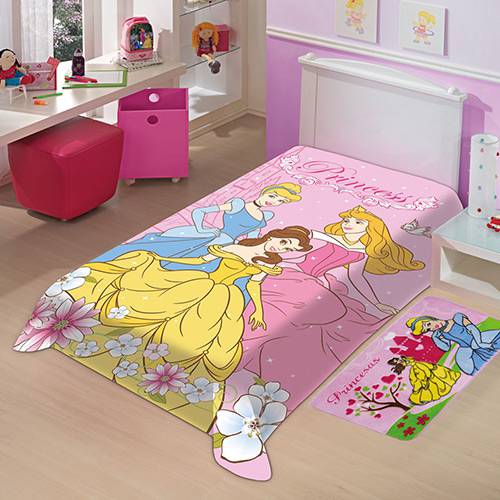 Tamanhos, Medidas e Dimensões do produto Cobertor Juvenil Disney Princesas Jolitex Ternille Rosa