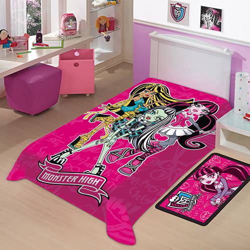 Tamanhos, Medidas e Dimensões do produto Cobertor Juvenil Mattel Monster High Jolitex Ternille Rosa