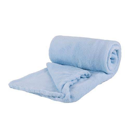 Tamanhos, Medidas e Dimensões do produto Cobertor Manta Microfibra Casal Azul Claro 180 X 220 Cm