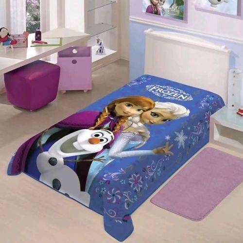 Tamanhos, Medidas e Dimensões do produto Cobertor Raschel Poliester Jolitex Disney Frozen Infantil 150x200cm Azul