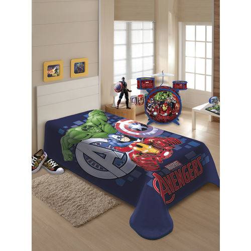 Tamanhos, Medidas e Dimensões do produto Cobertor Solteiro Raschel Juvenil Marvel Avengers 150x200cm