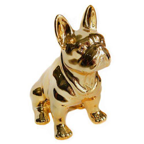 Tamanhos, Medidas e Dimensões do produto Cofre Decorativo Cachorro Buldogue - Dourado