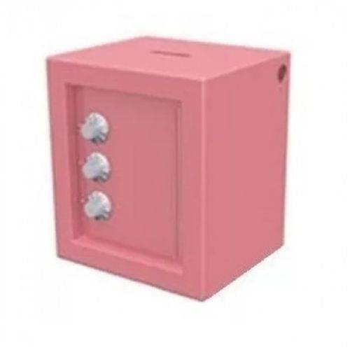 Tamanhos, Medidas e Dimensões do produto Cofre Mini Metal Porta Moedas com 3 Segredo Rosa