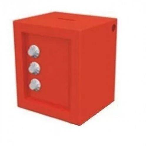 Tamanhos, Medidas e Dimensões do produto Cofre Mini Metal Porta Moedas com 3 Segredo Vermelho