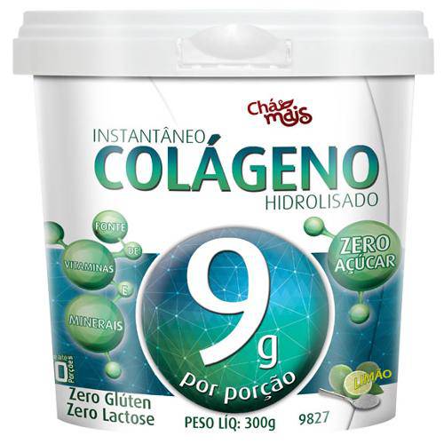 Tamanhos, Medidas e Dimensões do produto Colágeno Hidrolisado 9g Instantâneo Zero Açúcar - 300g - Chá Mais