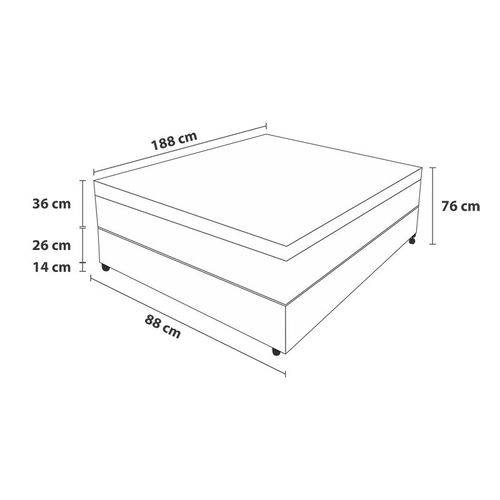 Tamanhos, Medidas e Dimensões do produto Colchão Solteiro Pillow Top Shinning - Pelmex - Branco / Marrom