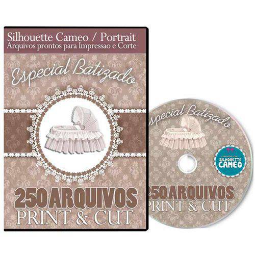Tamanhos, Medidas e Dimensões do produto Coleção Dvd - 250 Arquivos Especial Batizado Silhouette Cameo Print Cut