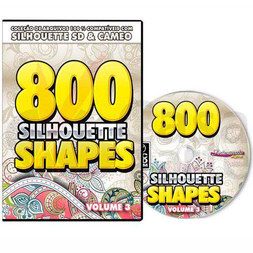 Tamanhos, Medidas e Dimensões do produto Coleção Dvd com 800 Shapes para Silhouette - Volume 3
