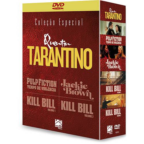 Tamanhos, Medidas e Dimensões do produto Coleção DVD Tarantino: Pulp Fiction, Jackie Brown, Kill Bill 1 e 2 (4 DVDs)