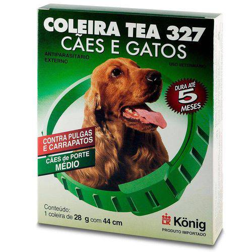 Tamanhos, Medidas e Dimensões do produto Coleira Antipulgas para Cães Tea 327 Konig 28 Gr