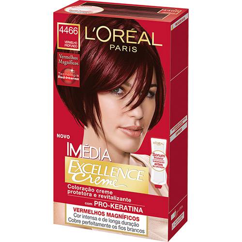 Tamanhos, Medidas e Dimensões do produto Coloração Imédia Excellence 4466 Vermelho Profundo - L'Oréal Paris