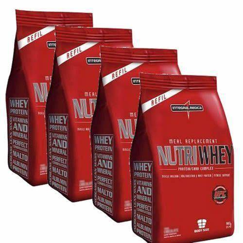 Tamanhos, Medidas e Dimensões do produto Combo 4 - Nutri Whey Protein - Refil Morango 907g - Integralmédica