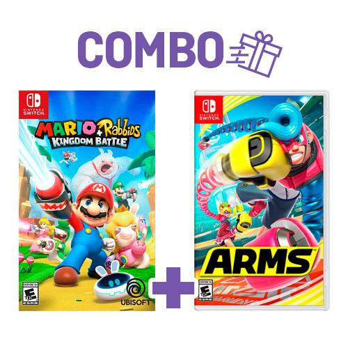 Tamanhos, Medidas e Dimensões do produto Combo Mario + Rabbids: Kingdom Battle + Arms - Switch