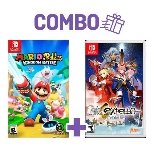 Tamanhos, Medidas e Dimensões do produto Combo Mario + Rabbids: Kingdom Battle + Fate/Extella: The Umbral Star - Switch