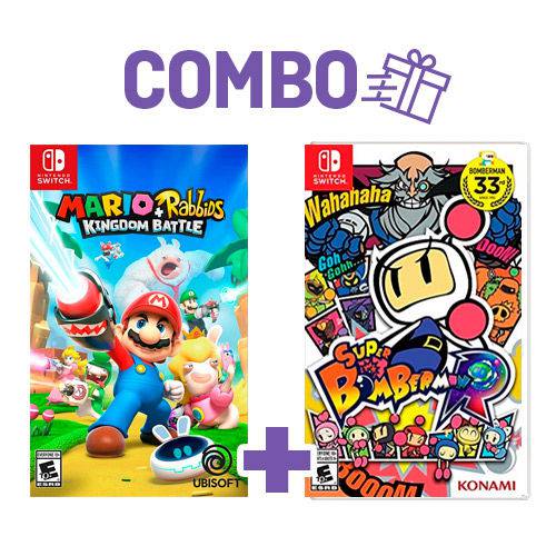Tamanhos, Medidas e Dimensões do produto Combo Mario + Rabbids: Kingdom Battle + Super Bomberman R - Switch