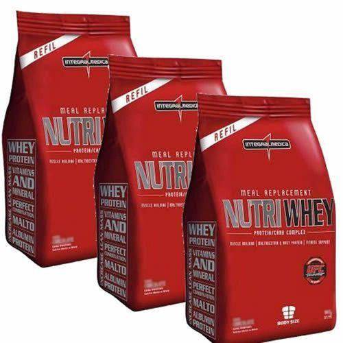 Tamanhos, Medidas e Dimensões do produto Combo 3 - Nutri Whey Protein - Refil Morango 907g - Integralmédica