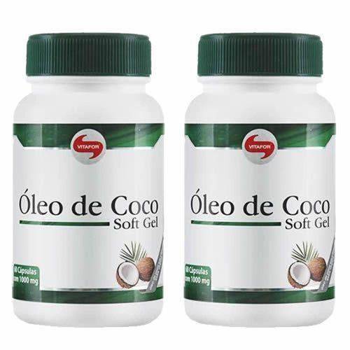 Tamanhos, Medidas e Dimensões do produto Combo 2 - Óleo de Coco Extravirgem 1mg - 120 Cápsulas - Vitafor