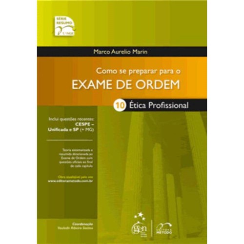 Tamanhos, Medidas e Dimensões do produto Como se Preparar para o Exame de Ordem - Vol. 10 - Etica Profissional - 8ª Edicao