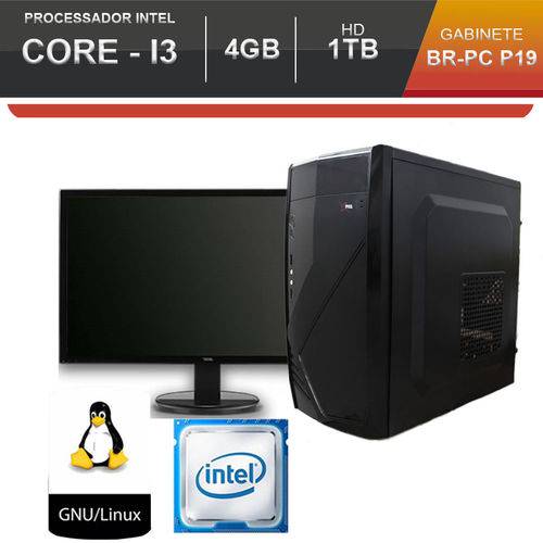 Tamanhos, Medidas e Dimensões do produto Computador BR-Pc Desktop Intel Core I3 4GB HD 1TB Monitor Led 18.5 Teclado e Mouse Linux