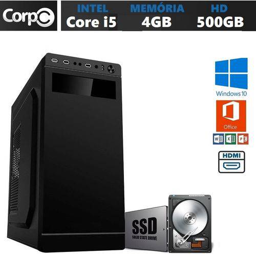 Tamanhos, Medidas e Dimensões do produto Computador CorpC Ready COI5I3I74G-H50S12W10 Intel Core I5 4GB SSD 120GB HD 500GB HDMI Windows 10