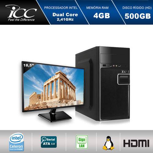 Tamanhos, Medidas e Dimensões do produto Computador Desktop Icc Iv1841sm18 Intel Dual Core 2.41ghz 4gb HD 500gb USB 3.0 Hdmi Full HD Monitor Led 18,5"
