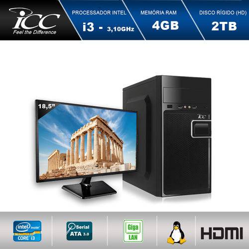 Tamanhos, Medidas e Dimensões do produto Computador Desktop Icc Iv2343sm18 Intel Core I3 3.10 Ghz 4gb HD 2tb Hdmi Full HD Monitor Led 18,5"