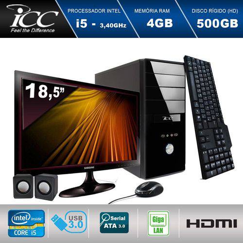 Tamanhos, Medidas e Dimensões do produto Computador Desktop + Monitor 18,5 Icc Intel Core I5 3. 2 Ghz 4gb HD 500gb