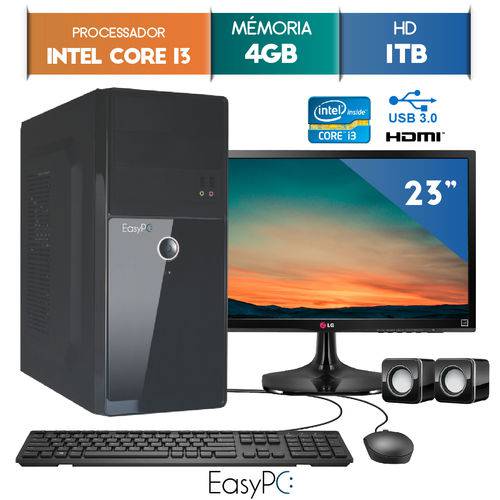 Tamanhos, Medidas e Dimensões do produto Computador EasyPC Intel Core I3 4GB 1TB Monitor 23" Lg 23MP55 Hq