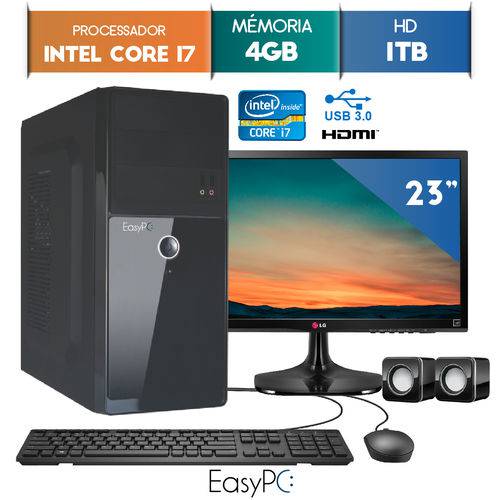 Tamanhos, Medidas e Dimensões do produto Computador Easypc Intel Core I7 4gb 1tb Monitor 23 Lg 23mp55 Hq