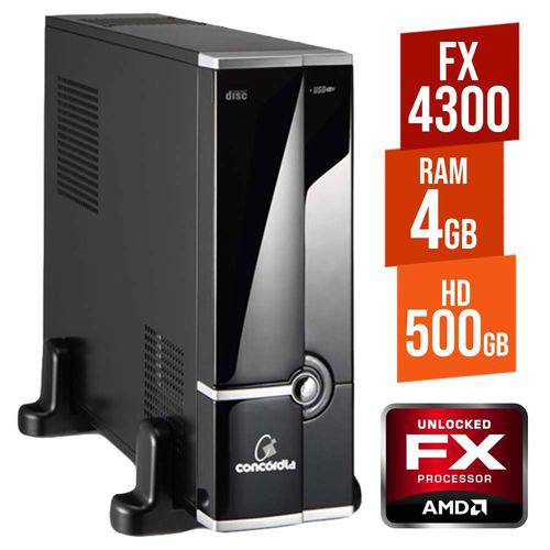 Tamanhos, Medidas e Dimensões do produto Computador Empresarial Concórdia Sff Amd Fx 4300 4GB HD 500GB