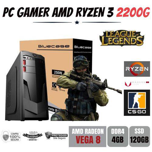 Tamanhos, Medidas e Dimensões do produto Computador Gamer Amd Ryzen 3 2200g 3.5ghz Ddr4 Ssd 120gb