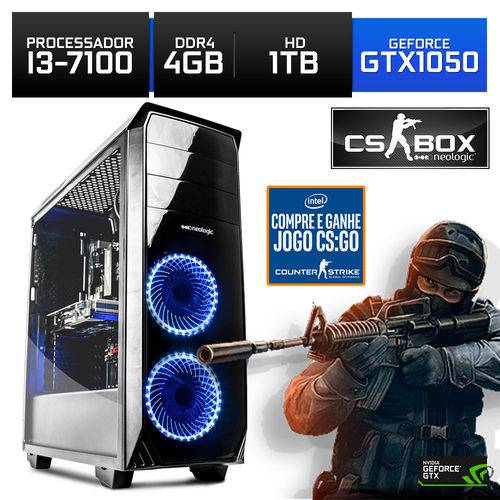 Tamanhos, Medidas e Dimensões do produto Computador Gamer Neologic CS BOX Intel Core I3-7100 7ª Geração 4GB (Gtx 1050 2GB) 1TB