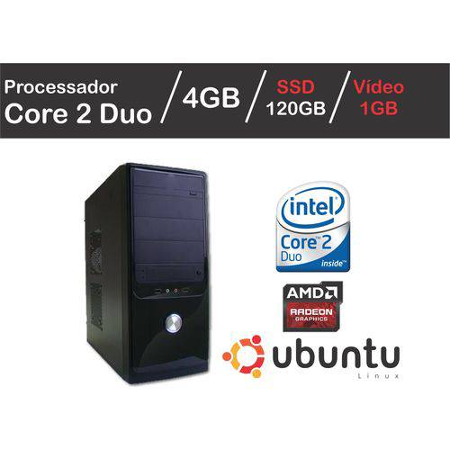 Tamanhos, Medidas e Dimensões do produto Computador Intel Core 2 Duo 4GB SSD 120GB Vídeo R5230 1GB LINUX WIFI
