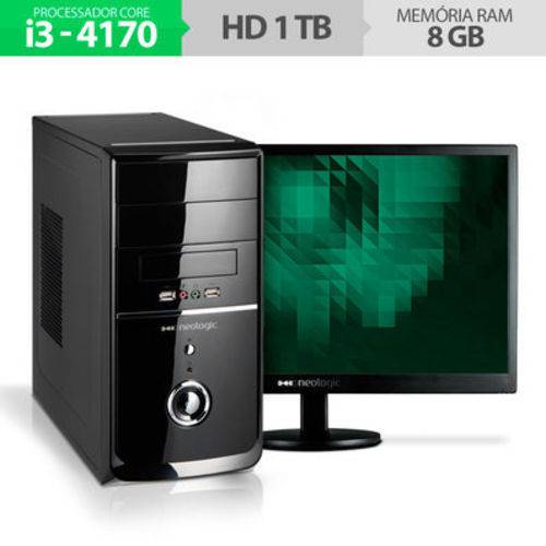 Tamanhos, Medidas e Dimensões do produto Computador Neologic NLI48652 Intel Core I3-4170 8GB 1TB TB + Monitor 18,5" Windows 7