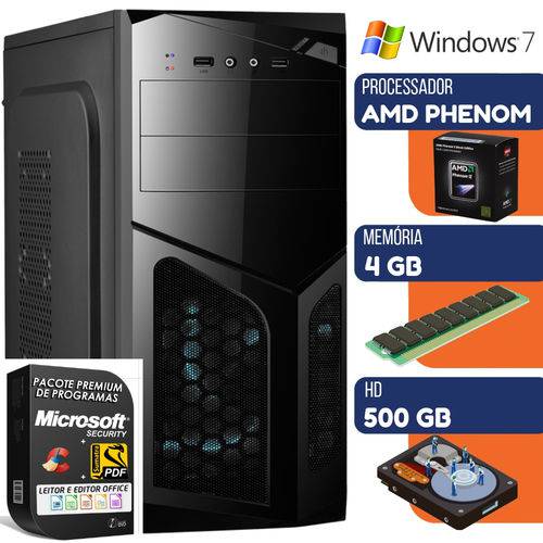 Tamanhos, Medidas e Dimensões do produto Computador Pc Amd Phenom II X2 4GB HD 500GB Windows 7