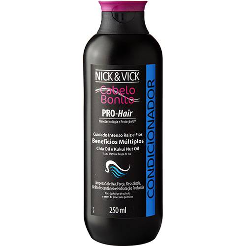 Tamanhos, Medidas e Dimensões do produto Condicionador Pro-Hair Cuidado Intenso Chia Oil e Kukui Nut Oil 250ml - Nick & Vick