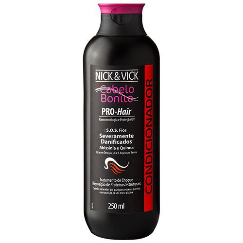 Tamanhos, Medidas e Dimensões do produto Condicionador Pro-Hair S.O.S Fios Abissínia e Quinoa 250ml - Nick & Vick