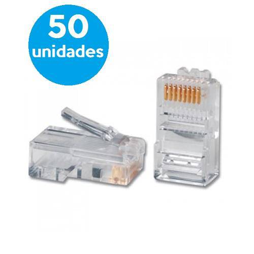 Tamanhos, Medidas e Dimensões do produto Conector Rj45 Cat5e 8 Vias X 8 Contatos - C/ 50 Un