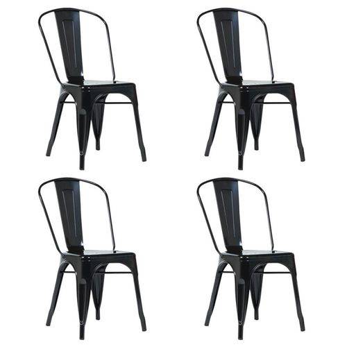 Tamanhos, Medidas e Dimensões do produto Conjunto 04 Cadeiras Iron Tolix - Preta