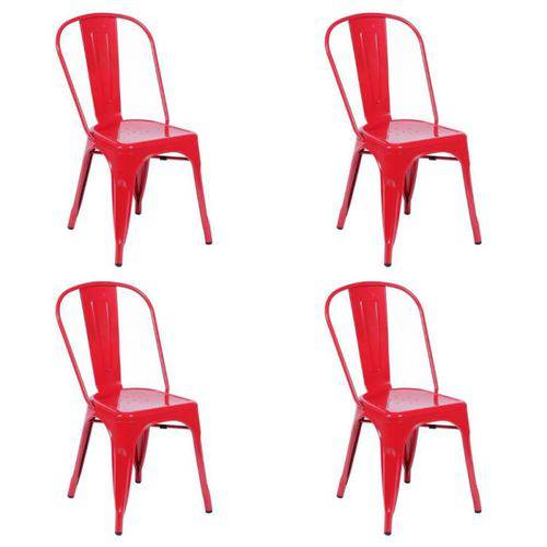 Tamanhos, Medidas e Dimensões do produto Conjunto 04 Cadeiras Iron Tolix - Vermelha